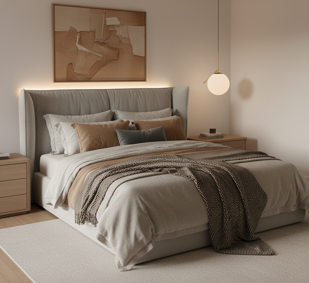 High-end residential interior design featuring elegant lighting and premium finishes in Mohali.